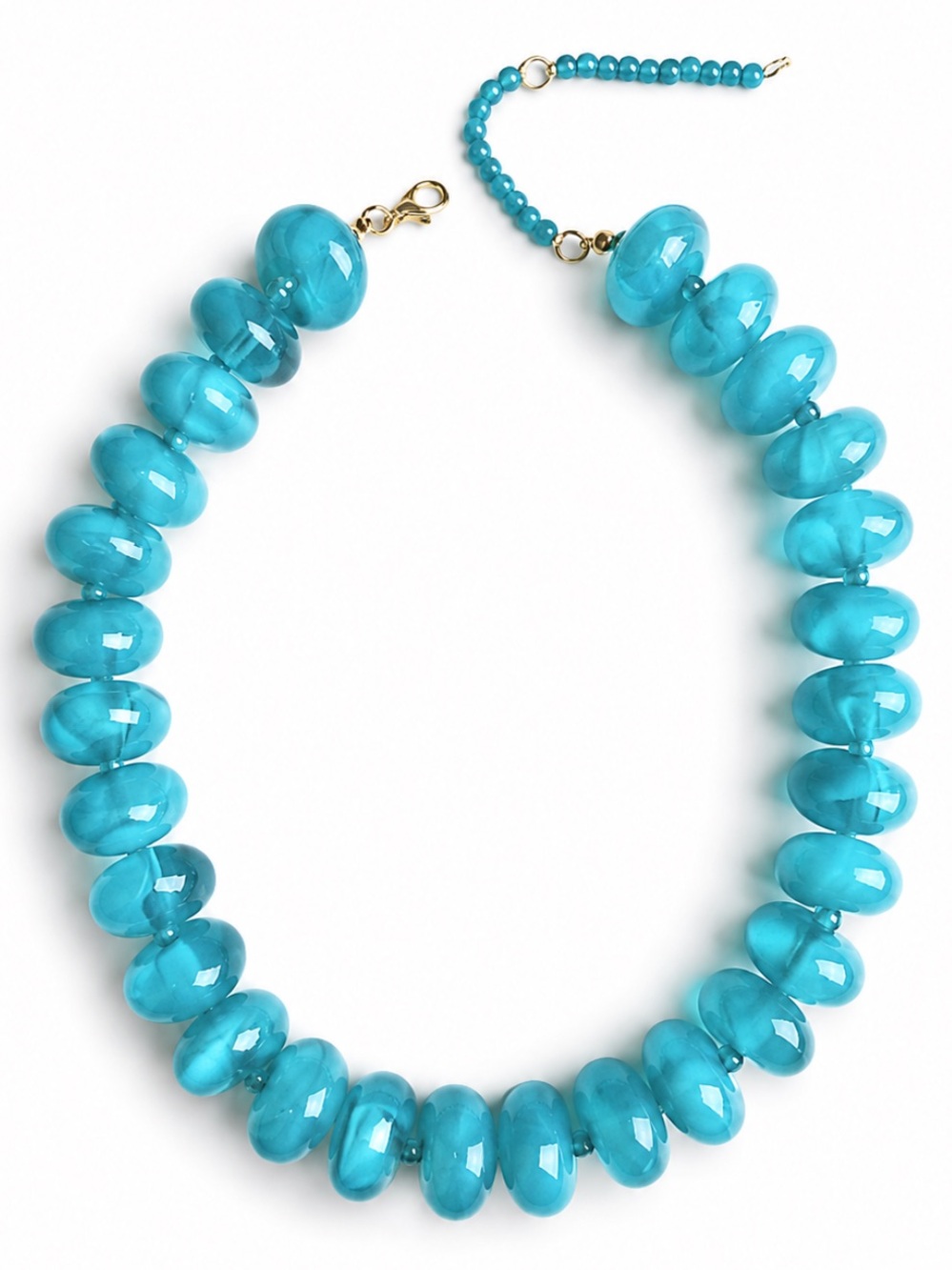 New! Chunky Blue Turquoise Beaded Statement Dopamine Necklace (2001) NWOT